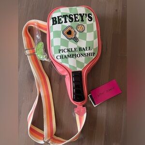 NWT BETSEY JOHNSON XOPICKLE CROSSBODY BAG PICKLE BALL CHAMPIONSHIP SLING